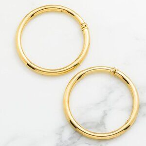 14k Yellow Gold Clipable Hoops